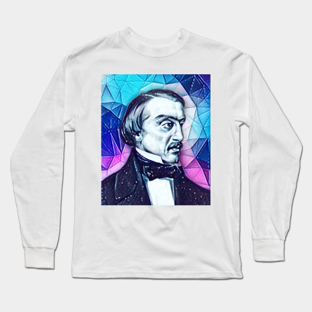 Vissarion Belinsky Snowy Portrait | Vissarion Belinsky Artwork 13 Long Sleeve T-Shirt by JustLit